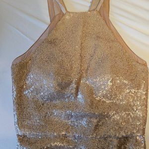Gold sequins Formal Dress - Bridesmaid/Prom/Wedding Guest